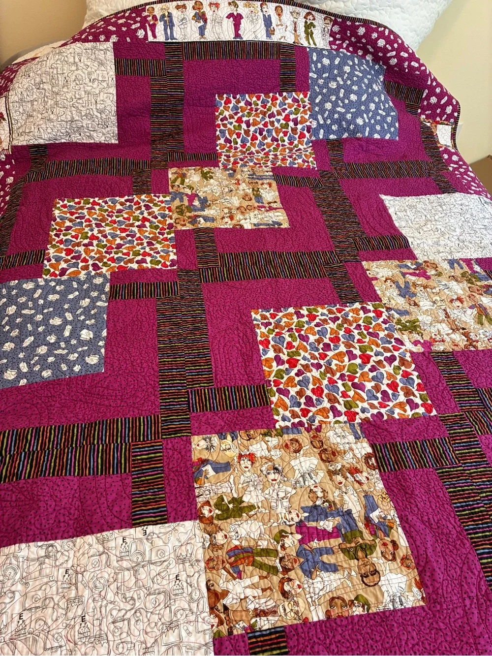 Handmade Appliqués Patchwork Quilt